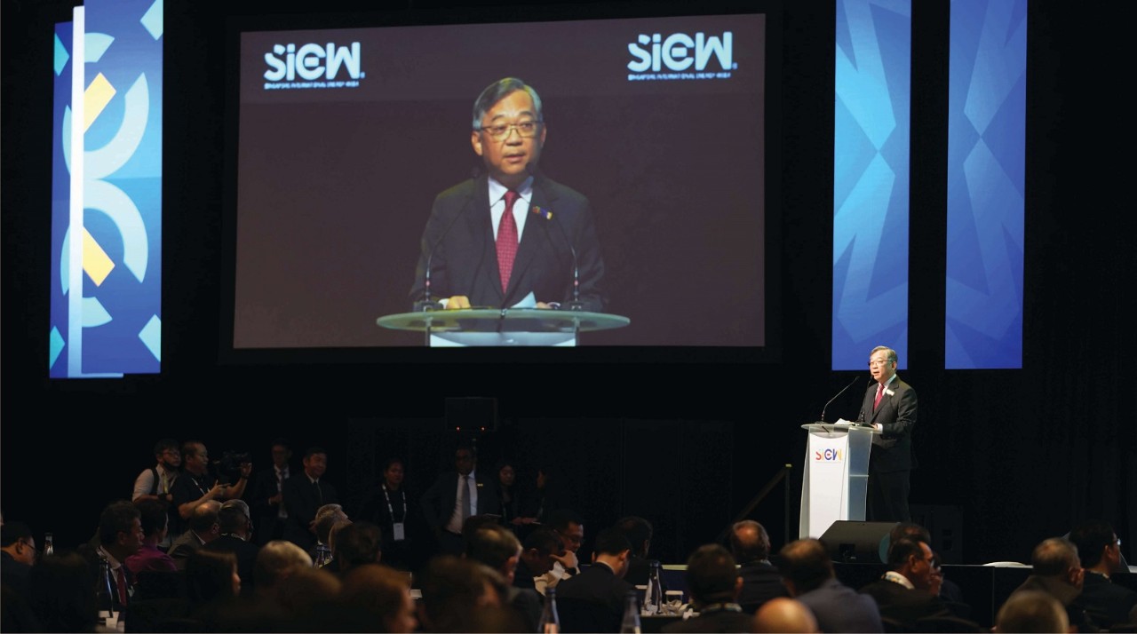 Photo of Minister Gan Kim Yong at the Singapore International Energy Week 2023