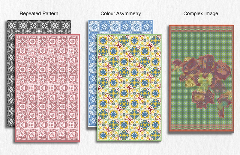 Photo of different design motifs for solar PV modules by SERIS