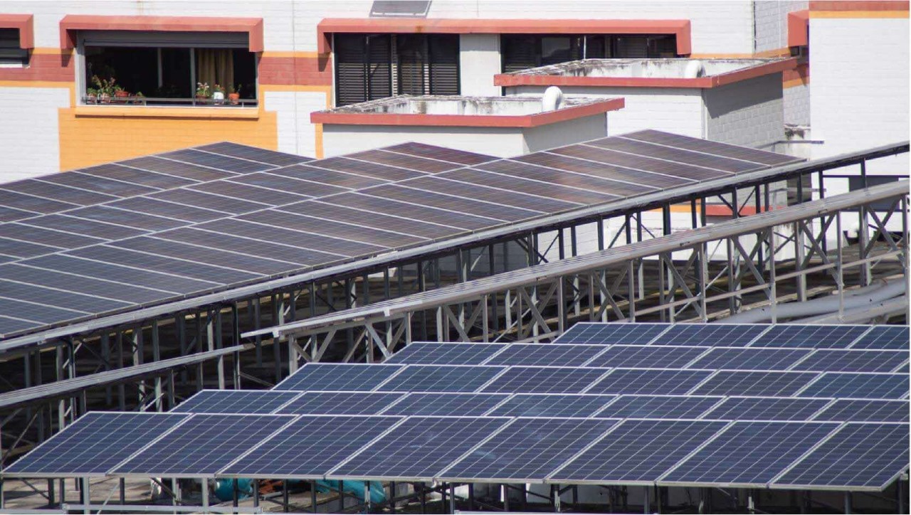 Stock image of solar panels