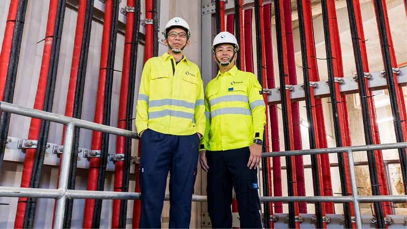 Photo of Hung Khing and Ryan who played key roles in seeing the underground substation project through from start to finish.