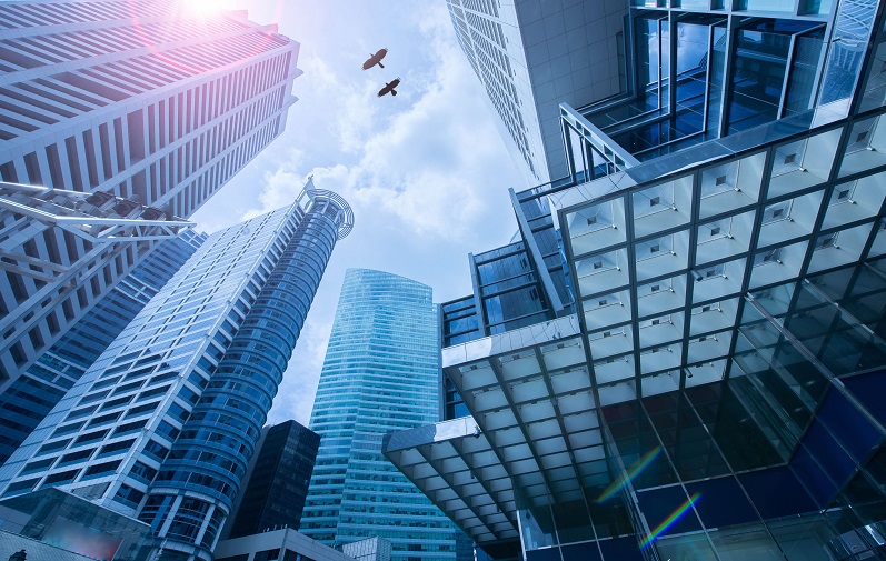 Stock image of commercial building