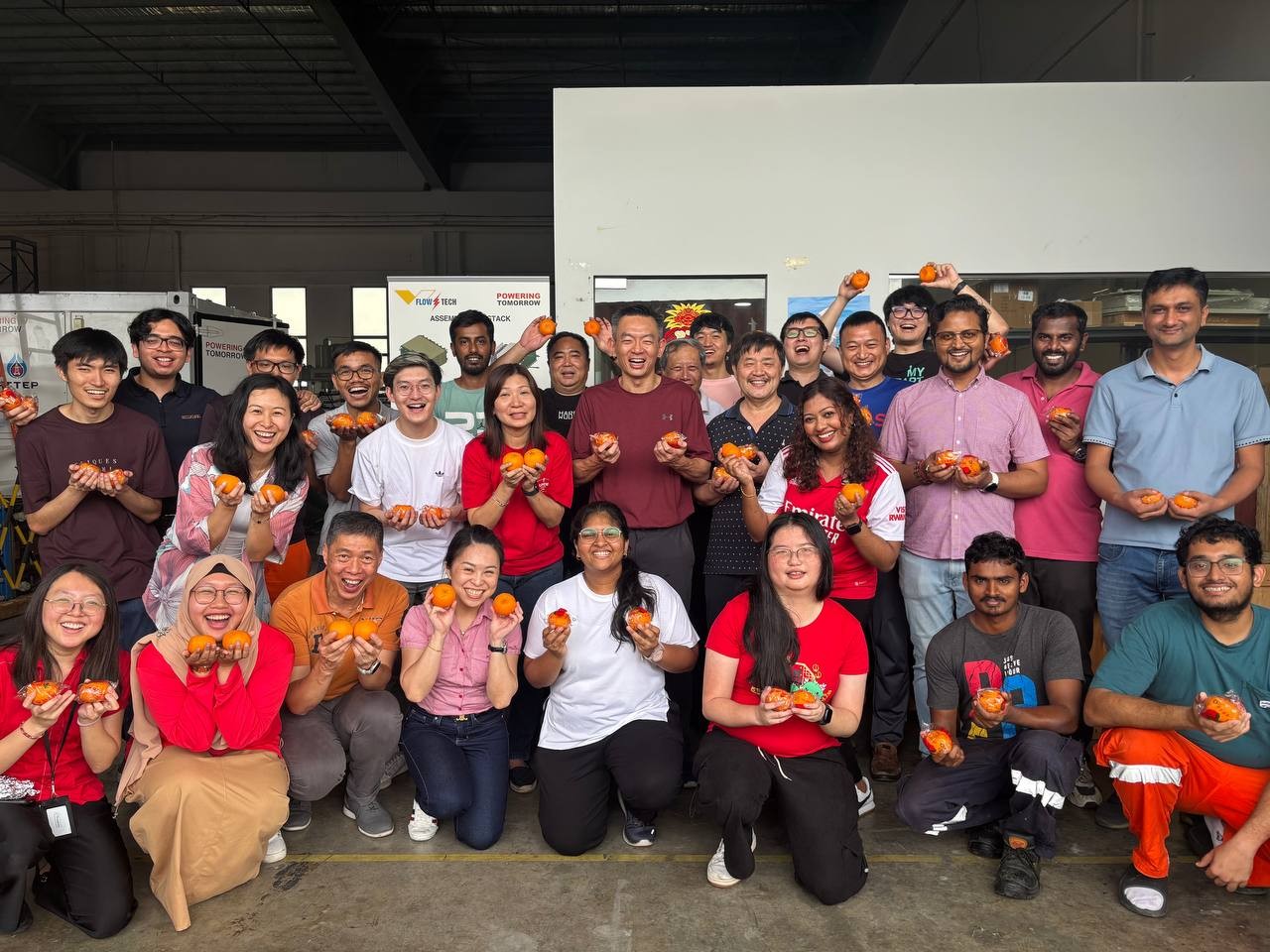 Since its inception, VFlowTech has grown to a 92-strong team, with a group of them pictured here. 