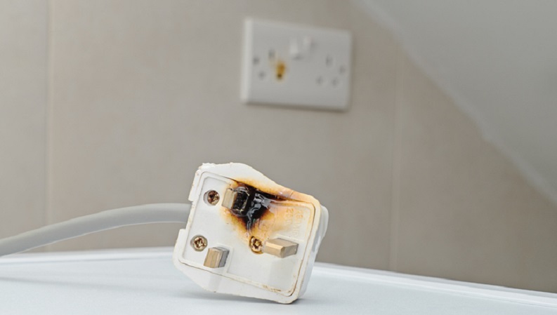 Stock photo of a burned plug