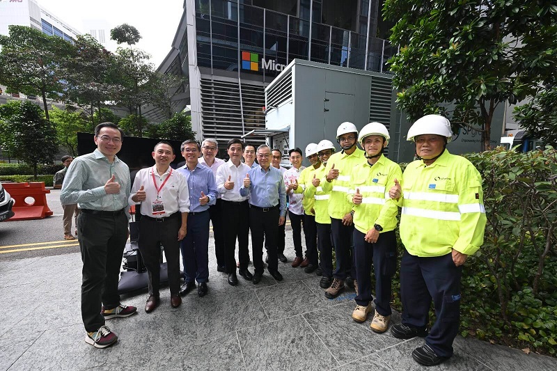 DPM Gan at the showcase of SP Group’s power restoration efforts