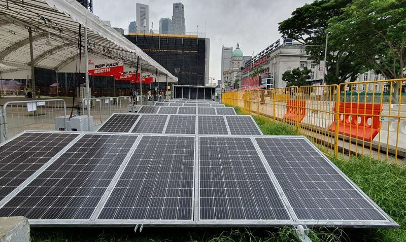 image of a solar installation on temporary vacant land